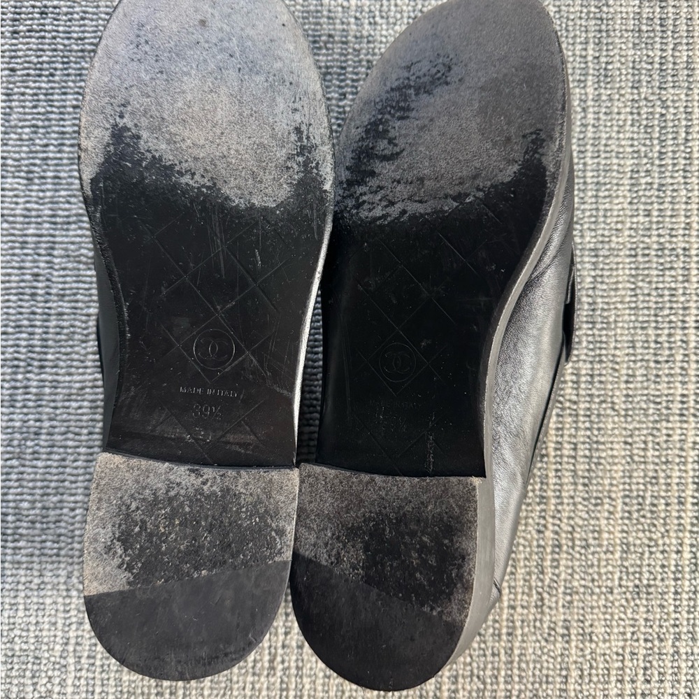 Authentic Chanel Quilted Black Loafers - Picture 9 of 11